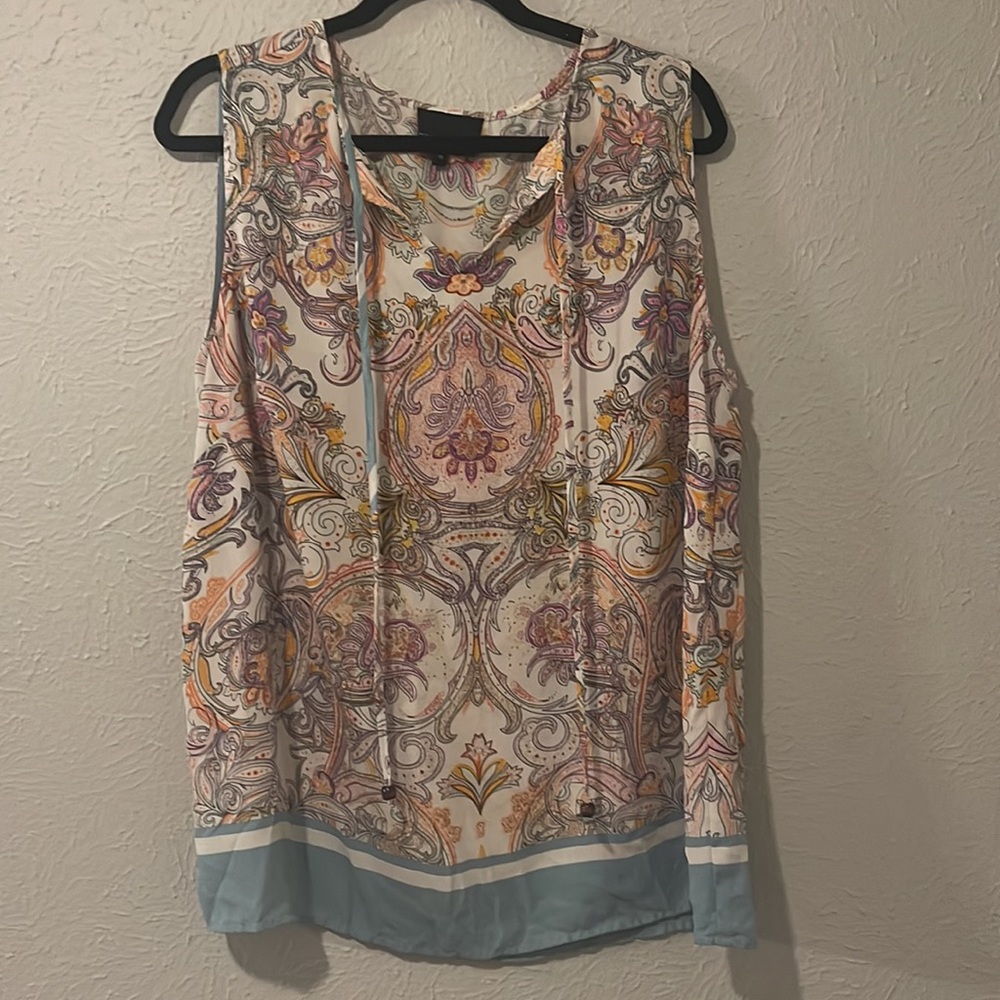 Cynthia Rowley V-neck floral paisley tank top